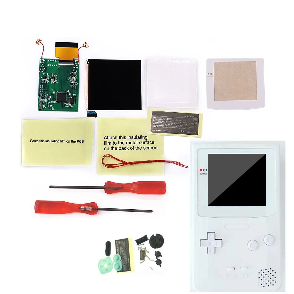 

White Screen Super OSD Version RETRO PIXEL IPS LCD SCREEN KIT Backlight For GameBoy Color For GBC IPS LCD Kit