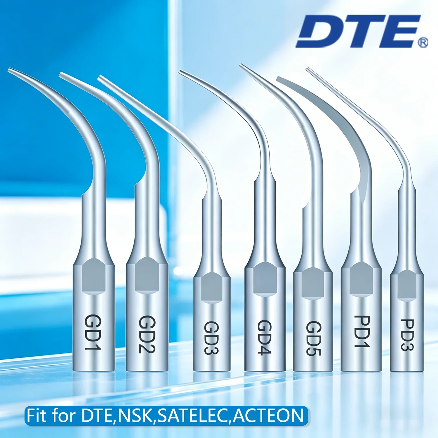 Woodpecker DTE Dental Ultrasonic Scaler Tips GD1 GD2 GD3 GD4 GD5 PD1 PD3 Fit for NSK Satelec Acteon