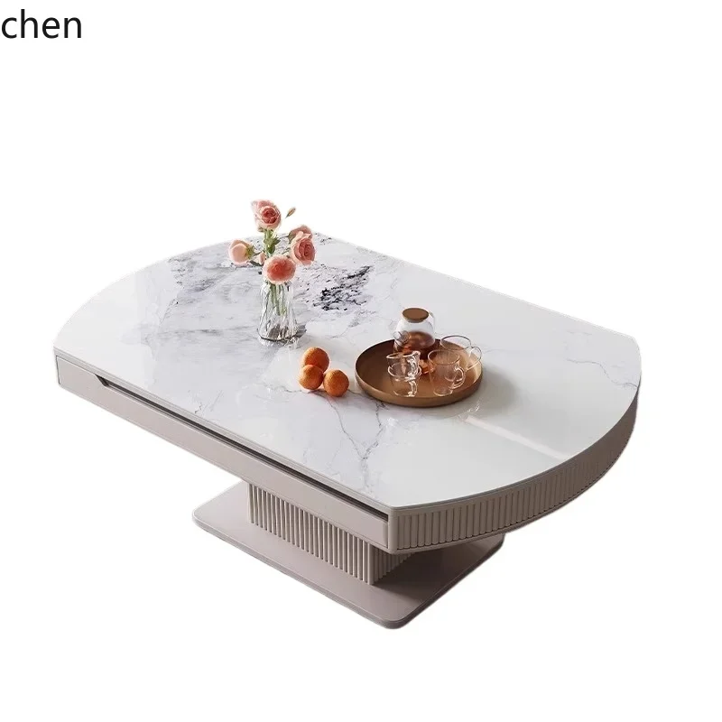 HXL Electric lifting rock slab coffee table variable dining table integrated dual-purpose intelligent folding coffee table