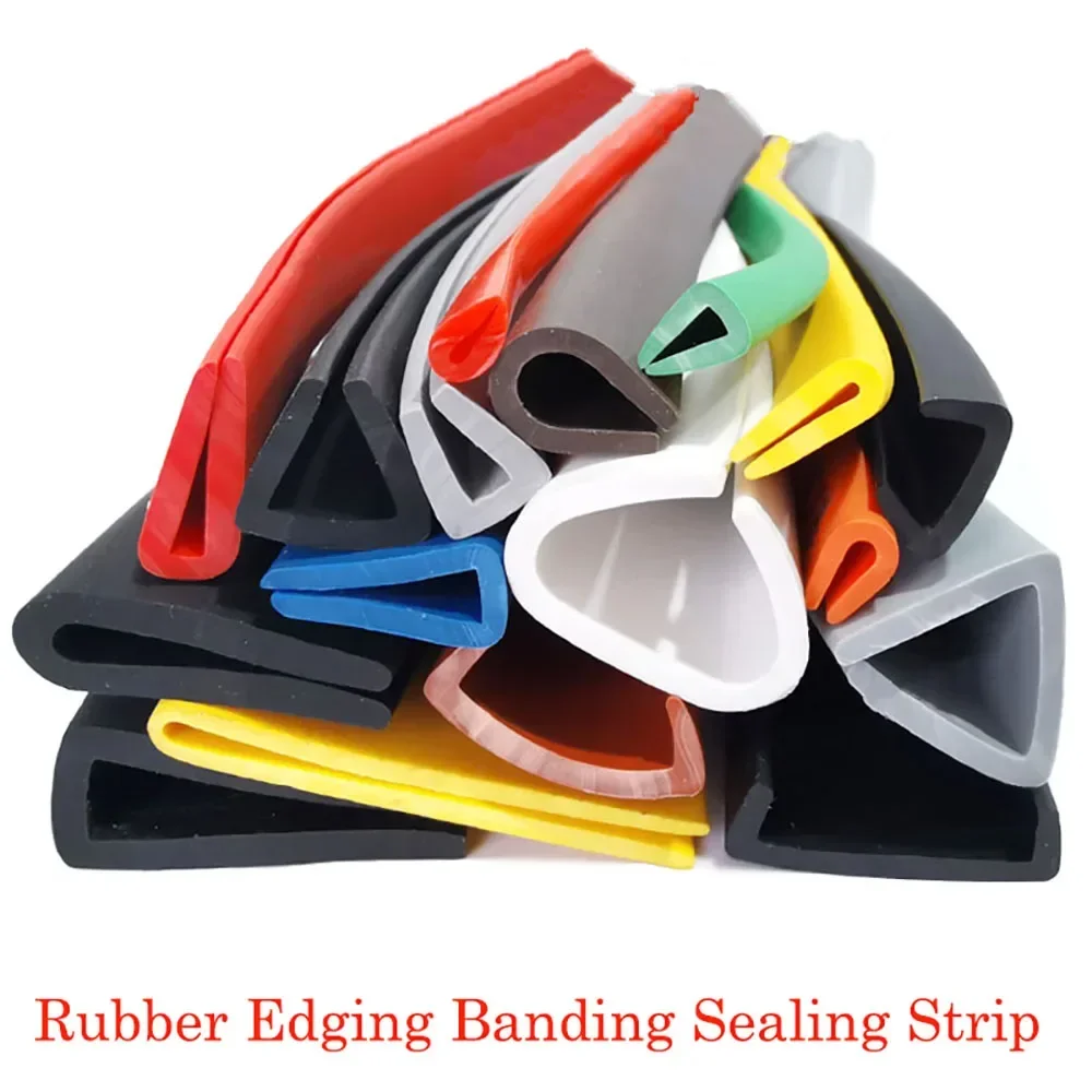 1-5M Rubber U-Shaped Edge Trim Sealing Strip For Car Shield Shower Door Glass Metal Wood Panel Anti Cutting Hand Protector Strip