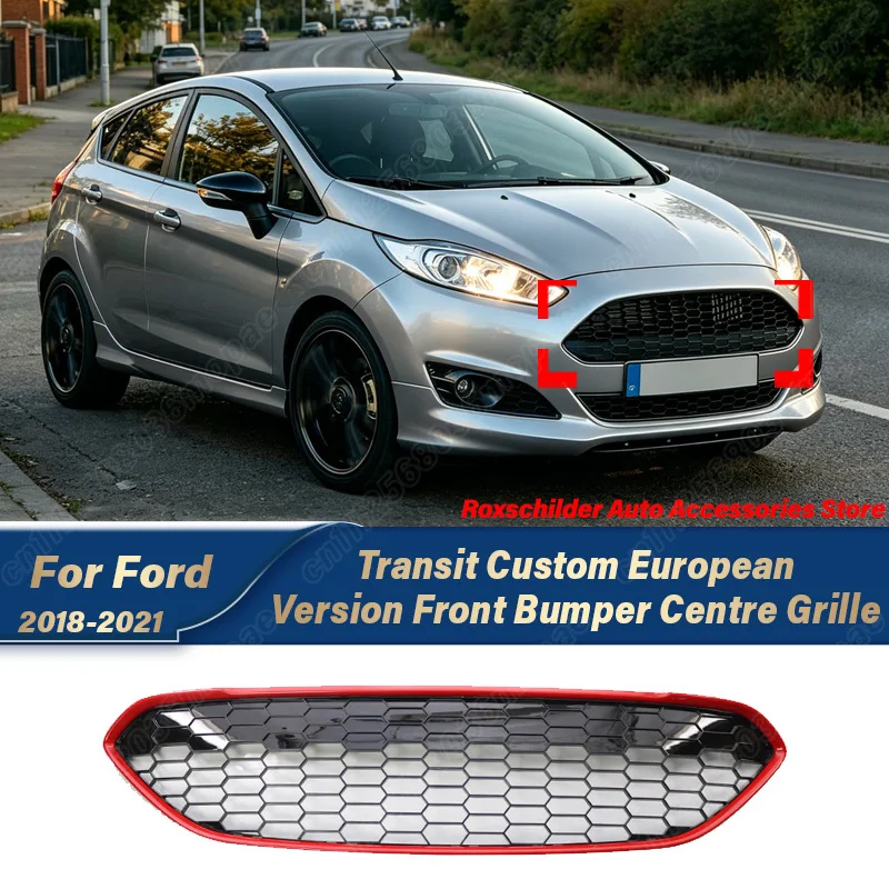 

For Ford Fiesta Zetec-S 2013 2014 2015 2016 Automobile ST Honeycomb Style Front Bumper Air Intake Grille Body Modification Kit