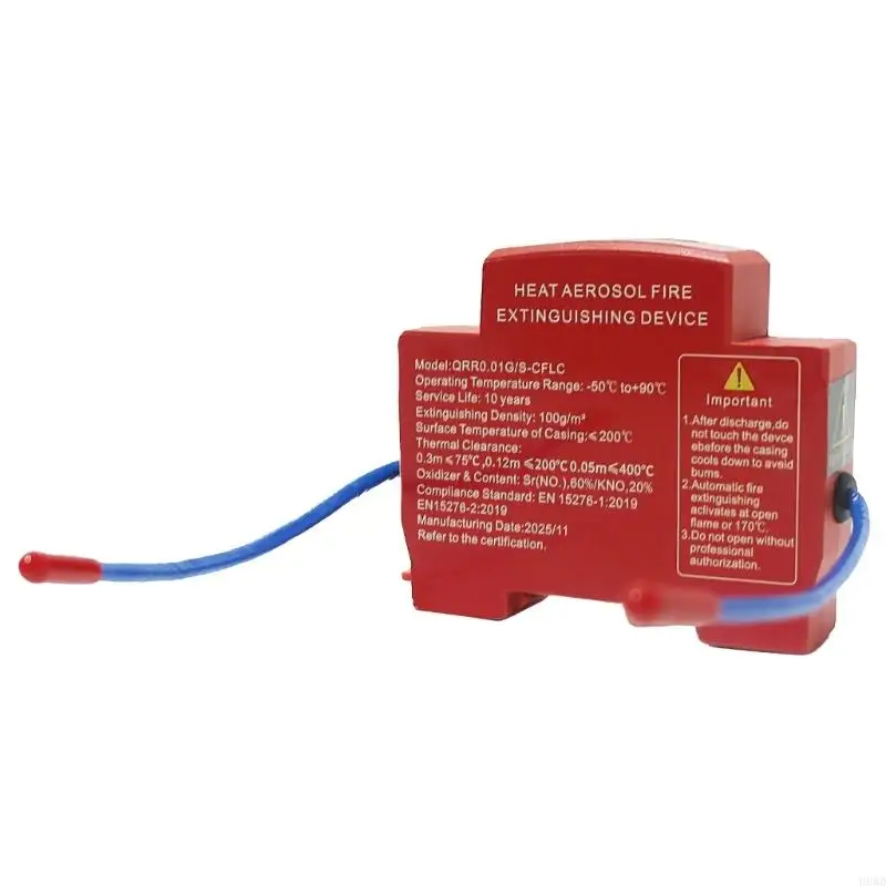 Автоматическое устройство пожаротушения, монтируемое на DIN-рейку, с технологией теплового аэрозоля для электрических шкафов и