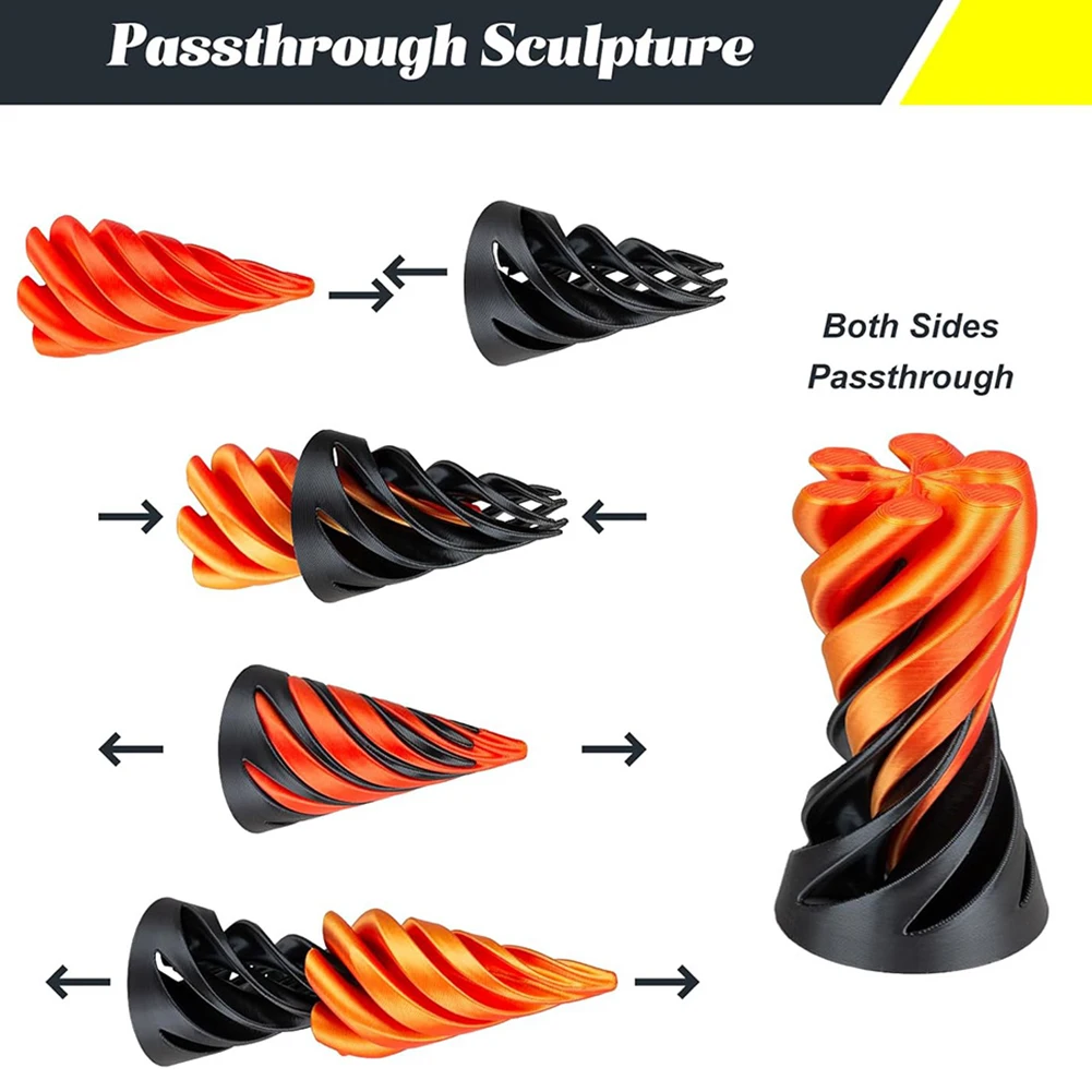 3D Printed Spiral Cone Toy Fidget Toy Mini Vortex Thread Illusion Pass Through Pyramid Fidget Toy Gifts for Kids and Adults