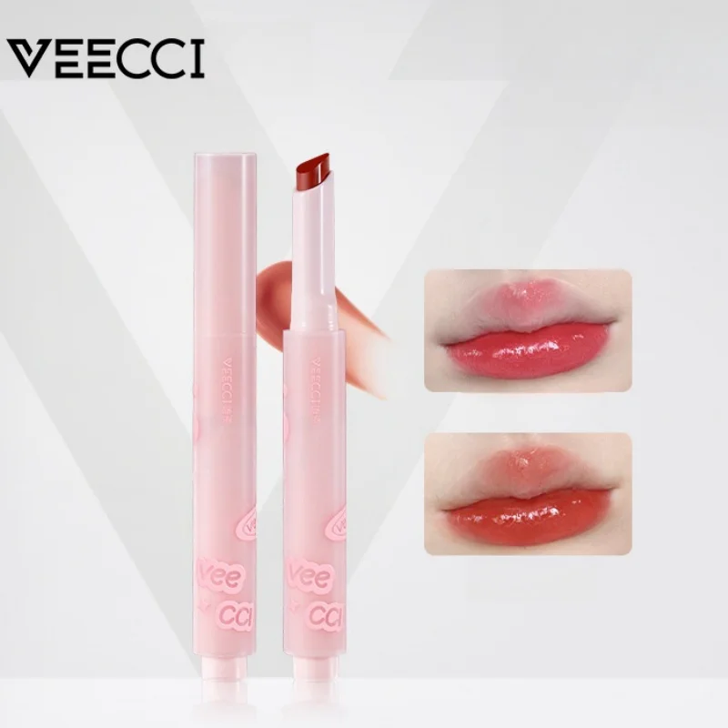 VEECCI Lip Gloss Mirror Waterlight Lipstick Moisturizing Jelly Lip Balm Crystal Solid Lip Glaze