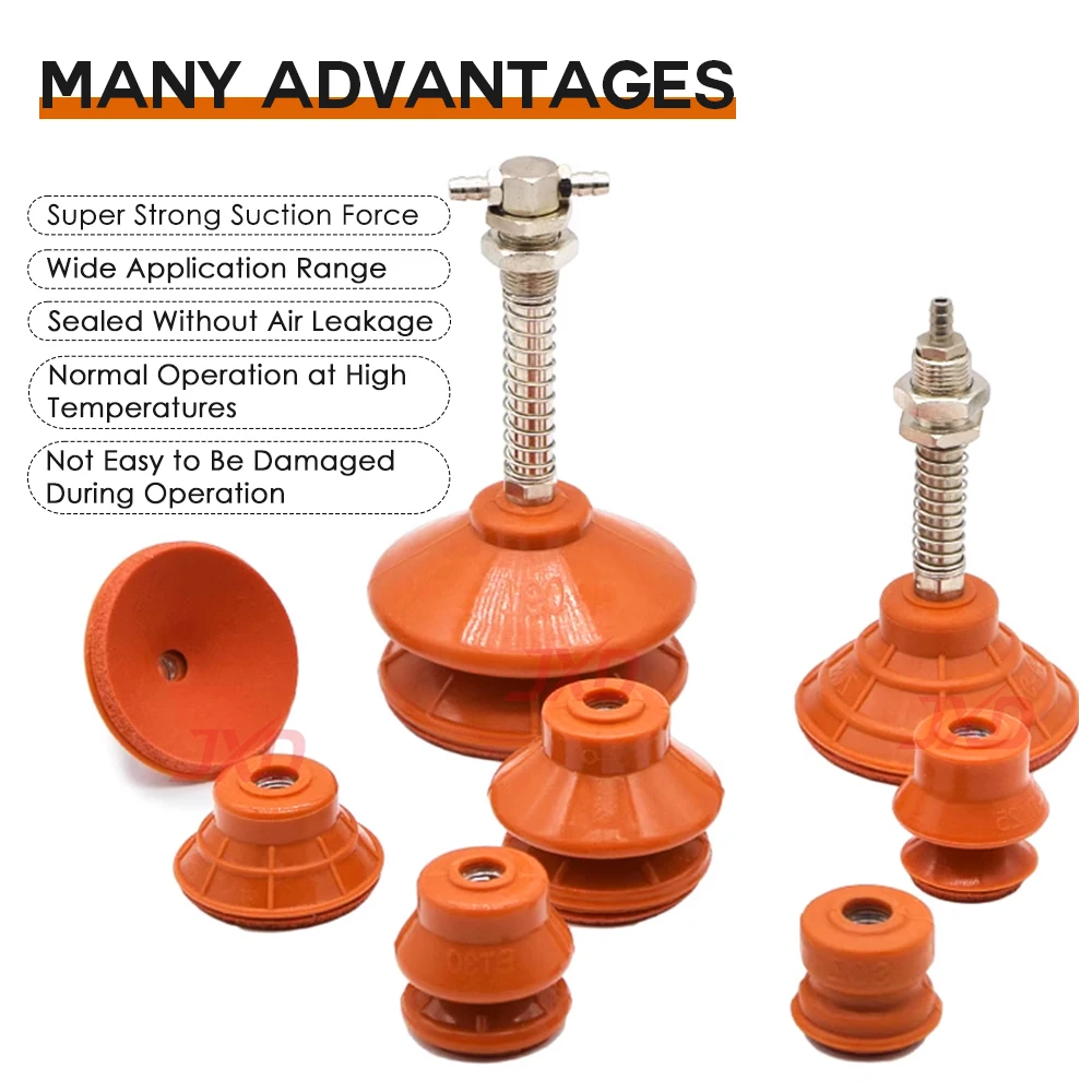 JXD High-Strength Suction Cups, LX Series Single-Layer Suction Cups, Double-Layer , Ribbed Vacuum Suction Cups, Industrial Man