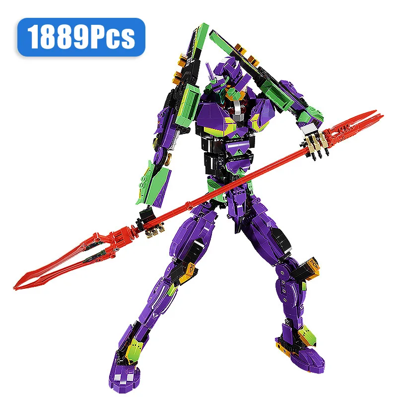 

Technical 1889Pcs EVA Warrior Mecha Figther Figures Model Building Blocks City Mechanical Robot MOC Bricks Toys Boy Childre Gift