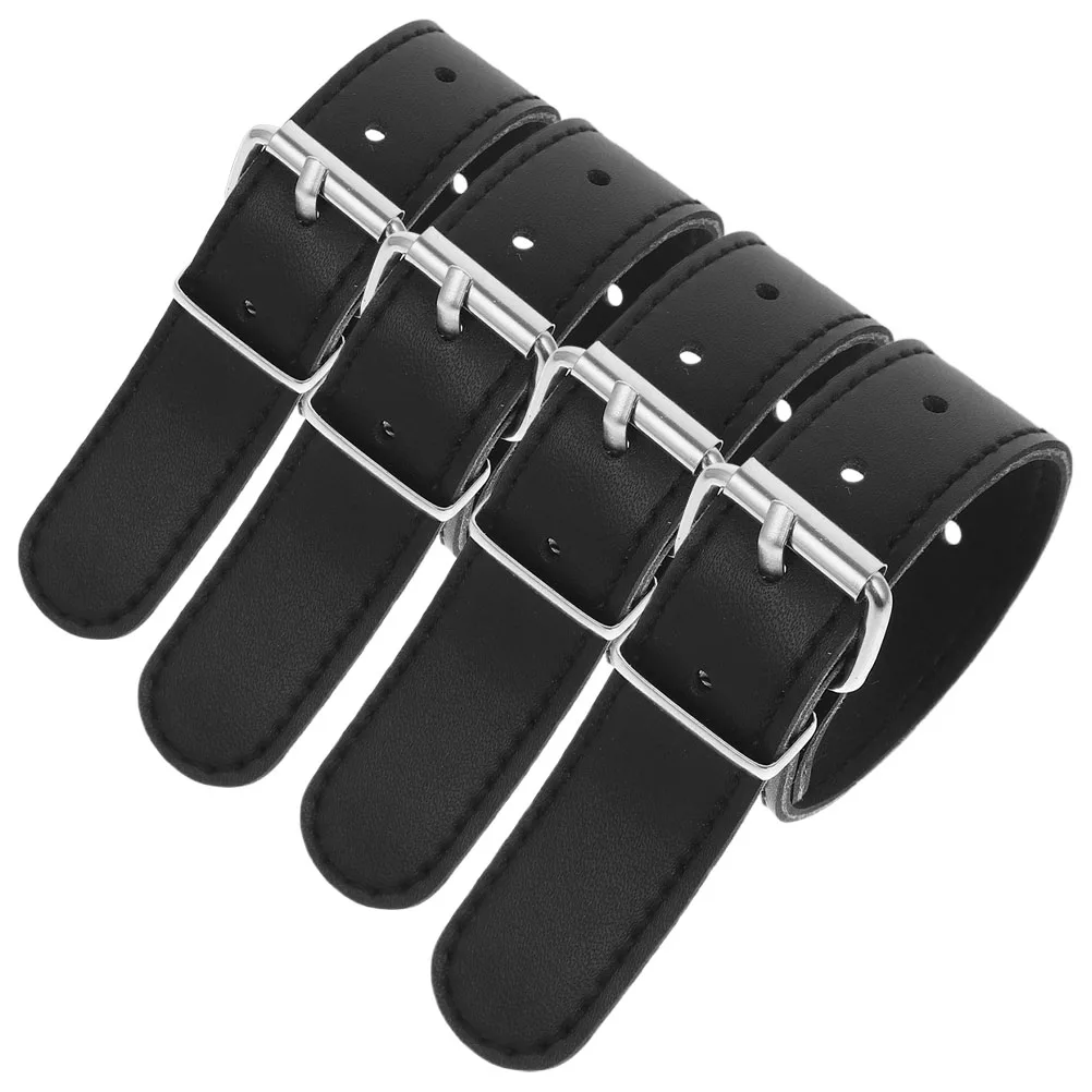 

4pcs Durable Metal Pu Bike Basket Straps Child-Friendly Secure Easy Install Front Handlebar Straps For Kids Bicycle Scooter