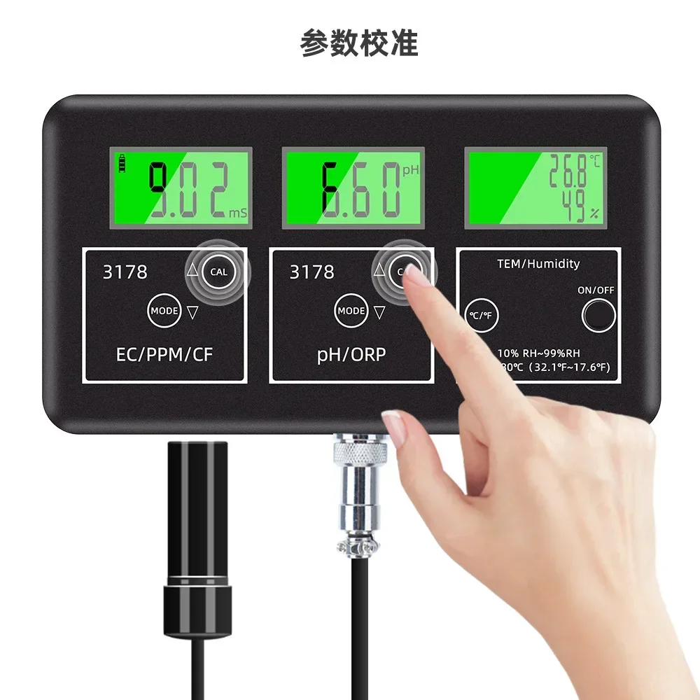 

PH Meter ORP TDS EC CF Теmp Humidity Meter Aquarium 7 in1 Multi-function Water Quality Tester Online Analyzer Water Analyzer