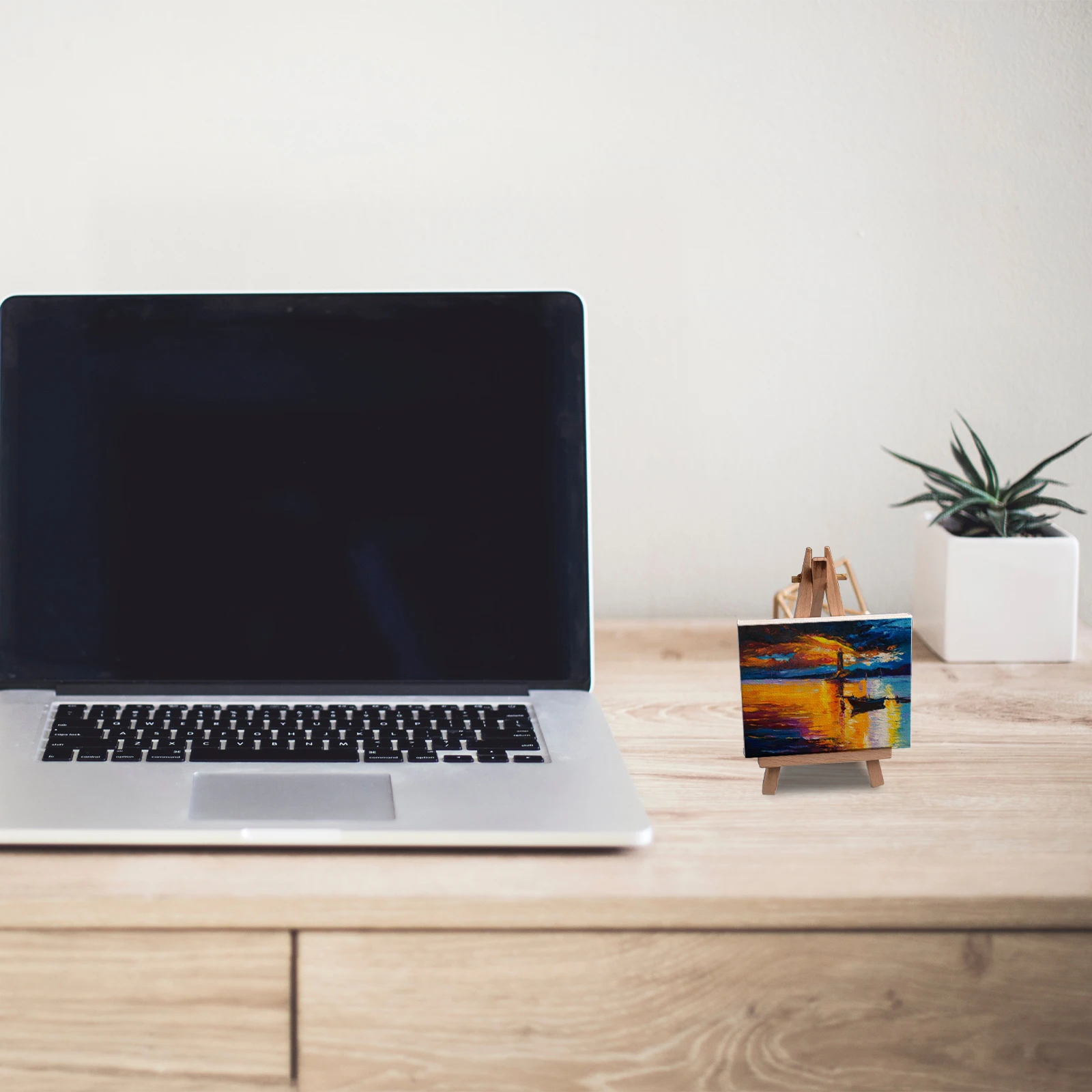 

12Pcs Mini Oil Painting Frame Blank Canvas Panels Stretched DIY Art Craft Kits for Artists Students Creativity Relaxation