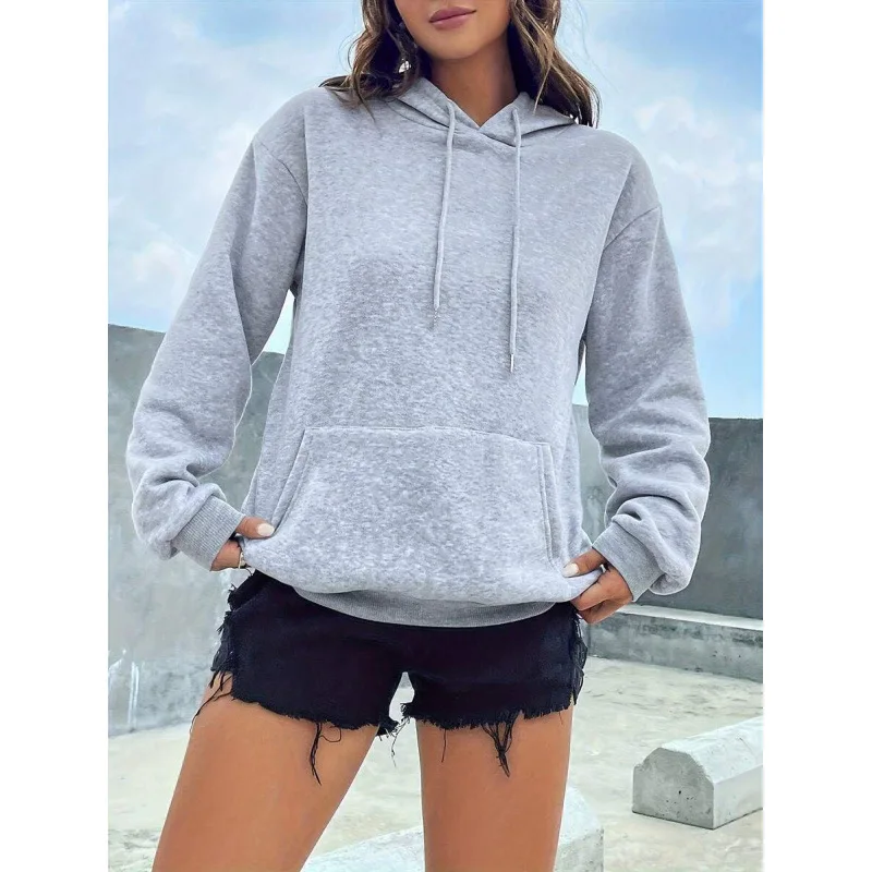 

Long Sleeve Hoodie with Pocket S 30890 Women's Fashion Spring 2026 Casual Comfortable Sweatshirt Garment Details as Specified