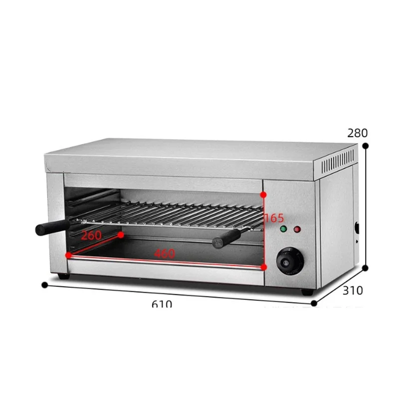 220V 2.2KW Electric Stainless Steel Flat Top Wall Type Fuselage BBQ Barbecue Grill with Free 4 floor Lift Roast Net Kitchen use
