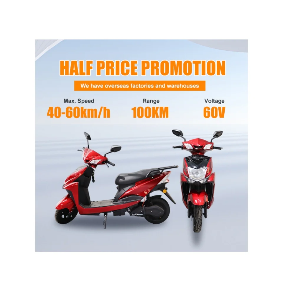 Clearance Price !! Half off Full Container ! High Power Electric Moped BLDC 1000W 60V 72V 20Ah Adult Electric Motorcycle