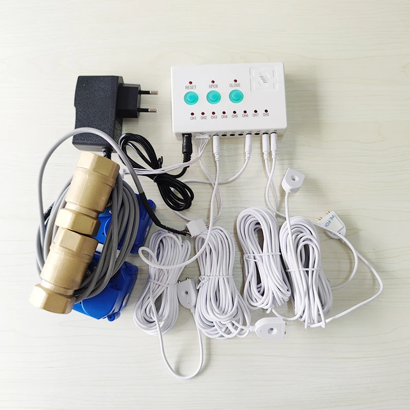 

high quality water valve DN15 DN20 DN25 smart water leak detection devices with 6M water leak sensing cable for home security