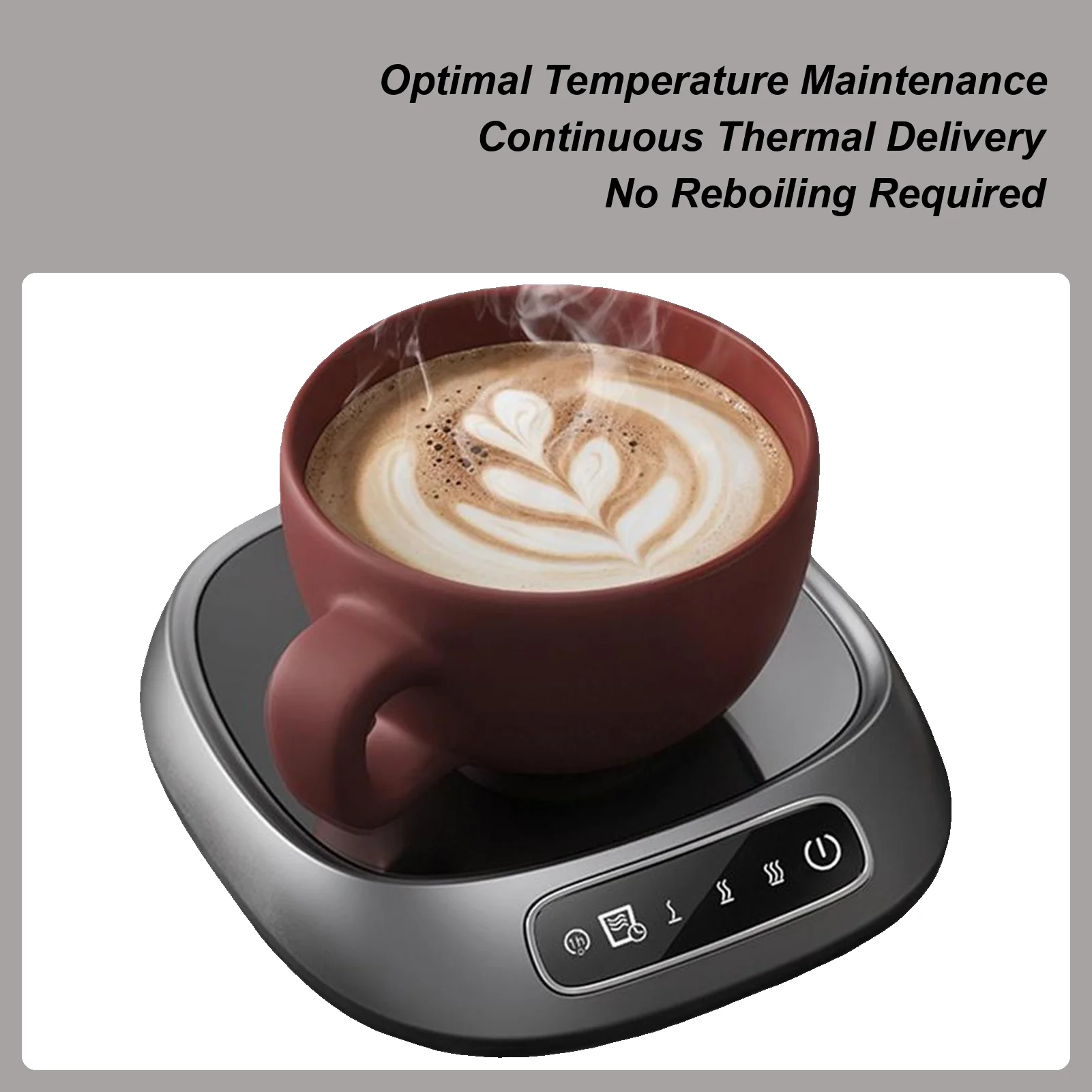 Electric coffee cup heater, smart touch screen, USB charging port, 55 degree warm cup heater, heating and keeping warm coffee