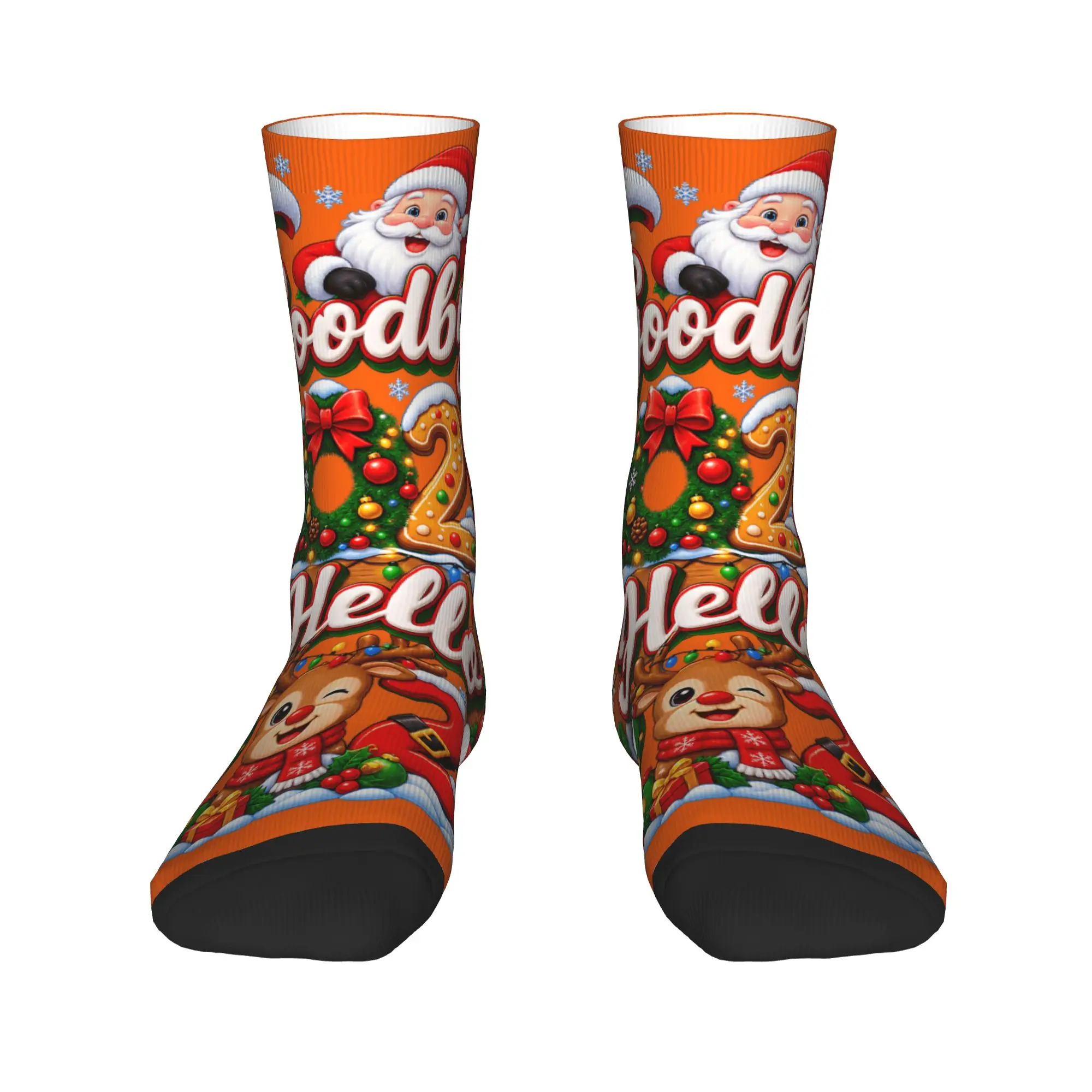 Happy New Year 2027 Goodbye 2026 Hello 2027 Stockings Adults Men  Socks Quality Fashion Socks Spring Outdoor Anti Slip Socks
