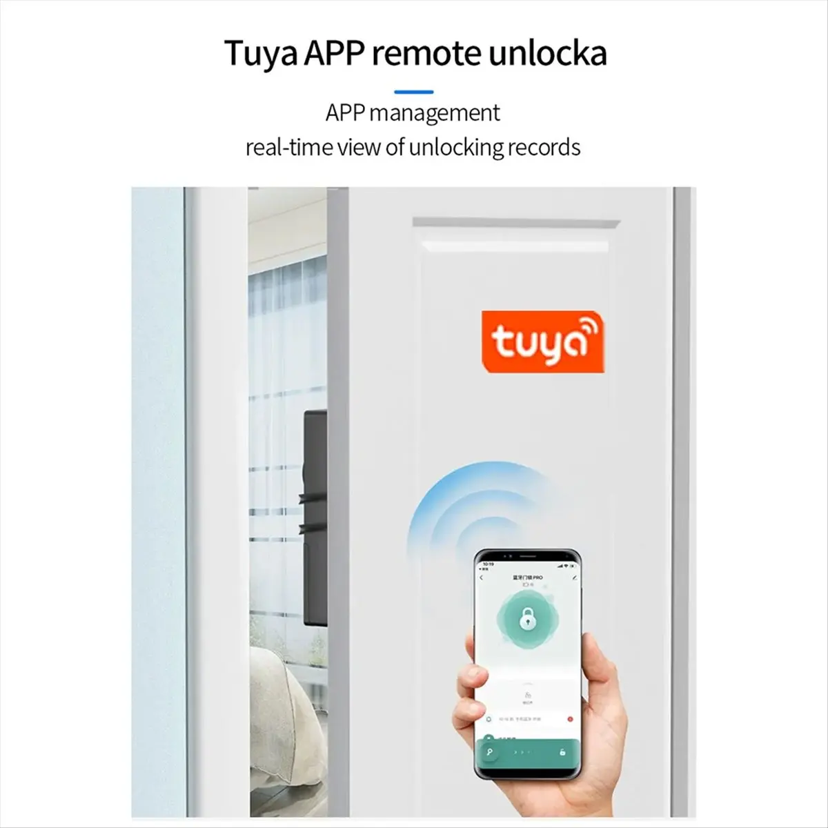 

SCLS Smart Tuya App IC-карта Замок для деревянной двери Bluetooth-замок Электронный дверной замок без дрели Внутренняя скрытая установка