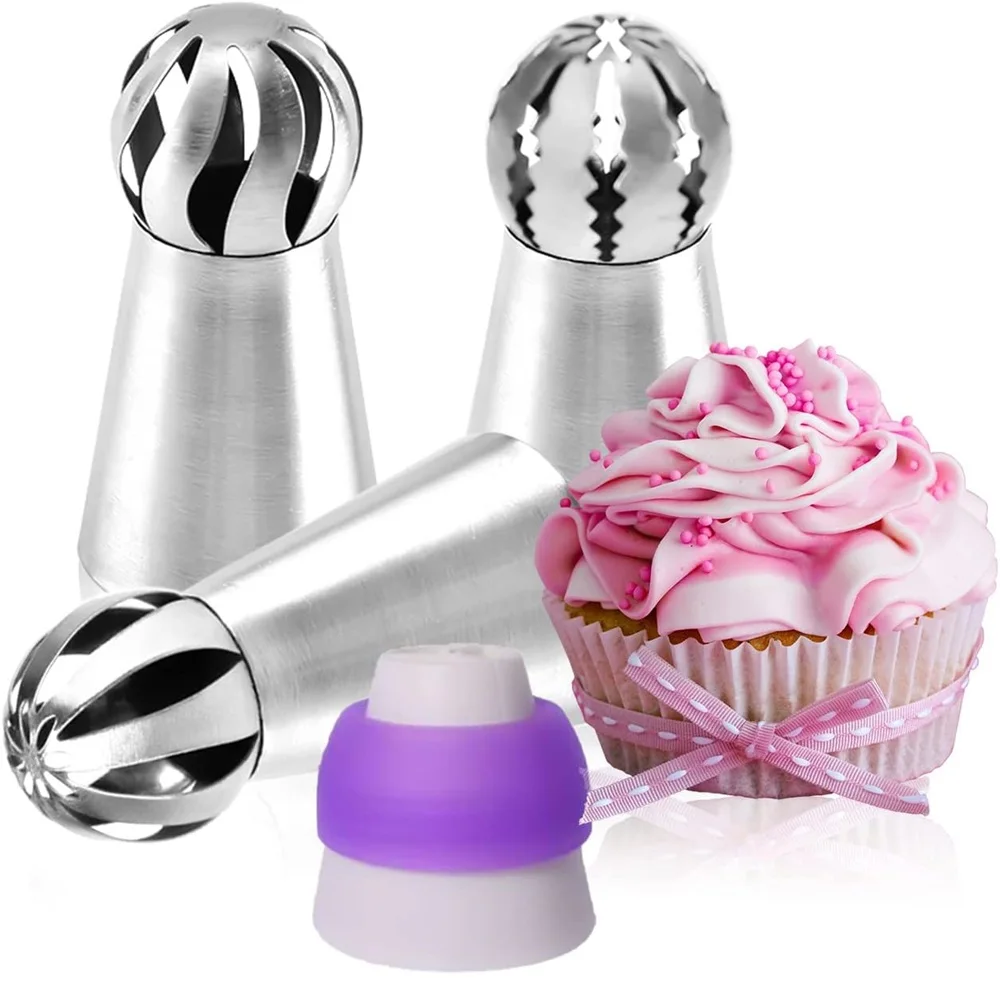 

4Pcs/Set Stainless Steel Icing Piping Nozzles Russian Pastry Icing Piping Nozzles Kit Cake Decorating Tools Baking Pastry Tools