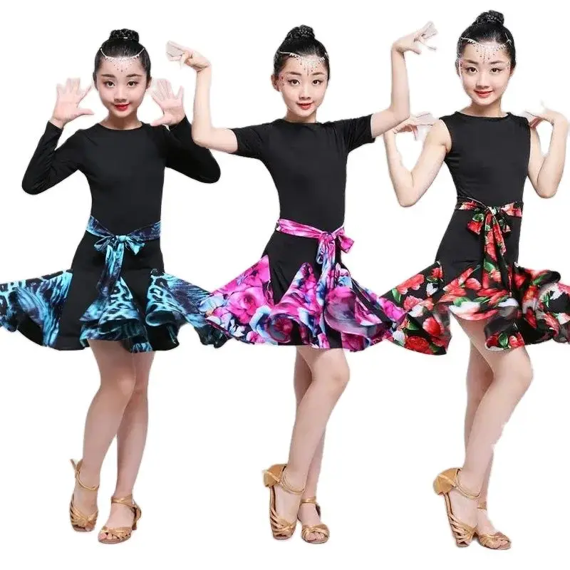 

Latin dance costume new girl training costume children's dance costume autumn performance costume performance costume Dance wear