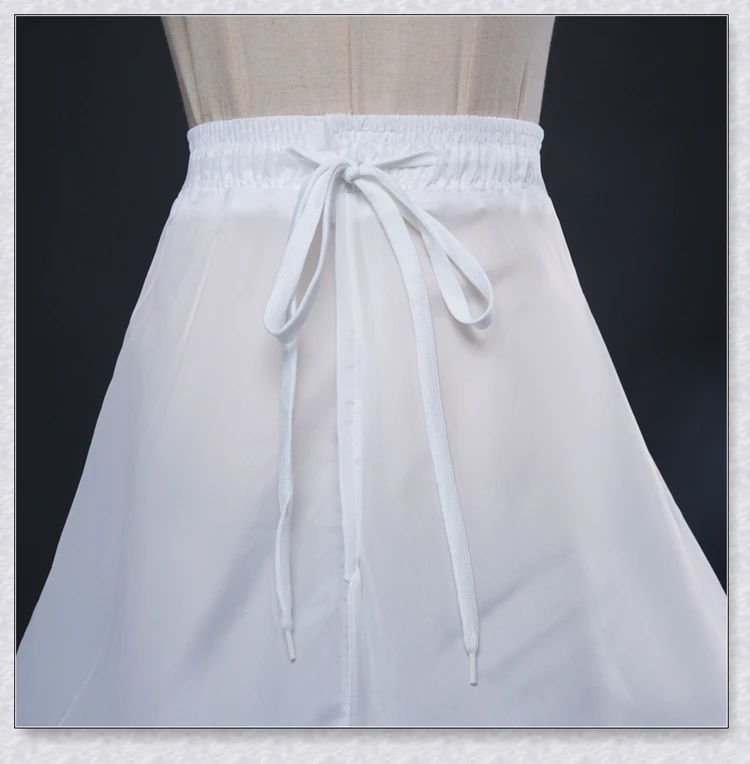 White 3 Hoops A-Line Petticoat with Lace Edge Crinoline Slip Underskirt For Ball Gown Wedding Dress In Stock image 6