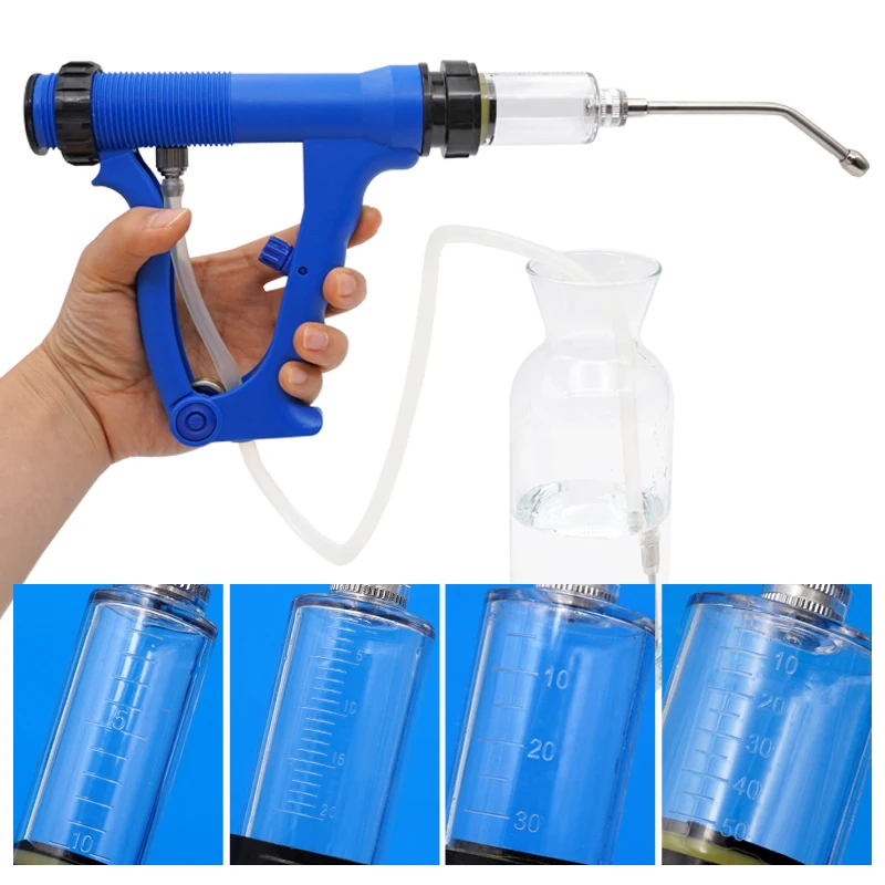 50/30/20/10Ml Veterinary Feeding Gun Continuous Adjustable Feeder Gun for Cattle Sheep Pig Rabbit Animals Livestock Tools