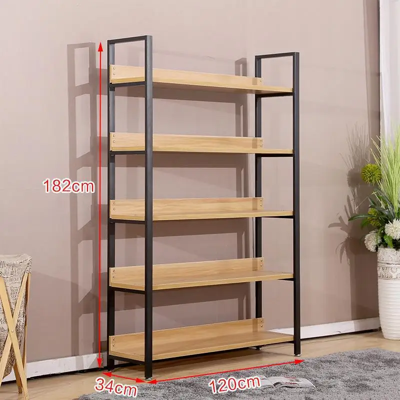 Supermarket steel and wood shelves, cosmetics shelves, multi-layer iron art floor bookshelves, wholesale shoe stores