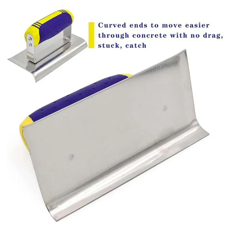 LJL Stainless Steel Trowel Concrete Edger Andgroover Tools Set Stainless Steel Concrete Hand Edger Masonry Construction Hand Too