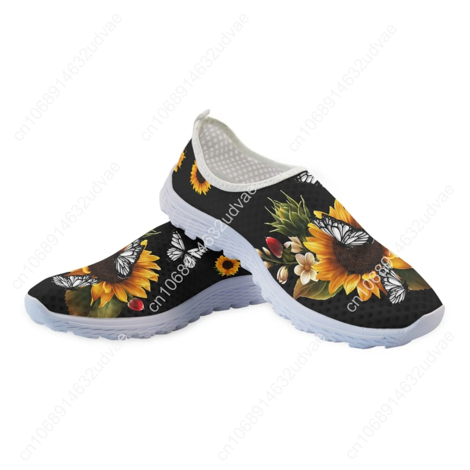 Fashion Sunflower Butterfly Loafers Summer Lightweight Breathable Outdoor Walking Shoes Casual Sneakers Zapatos