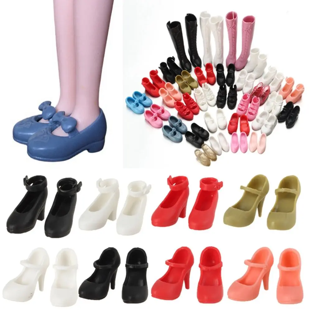 

1Pair Doll Shoes Fashion Female Doll Boots Fit Foot Length 2cm Plastic Doll Multistyles Long Knees Boots Dolls Accessories