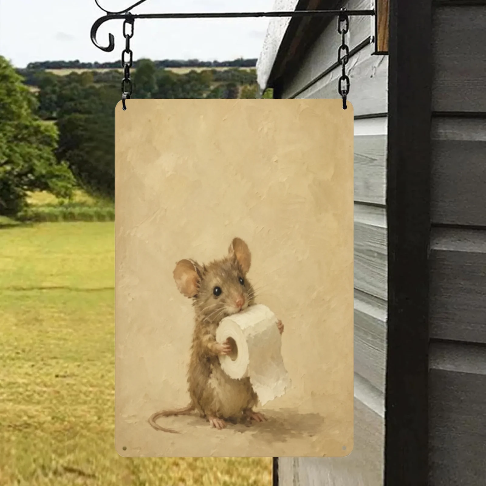 Vintage Cute Mouse Holding Toi - đánh giá và giá Home Bathroom Wallpaper