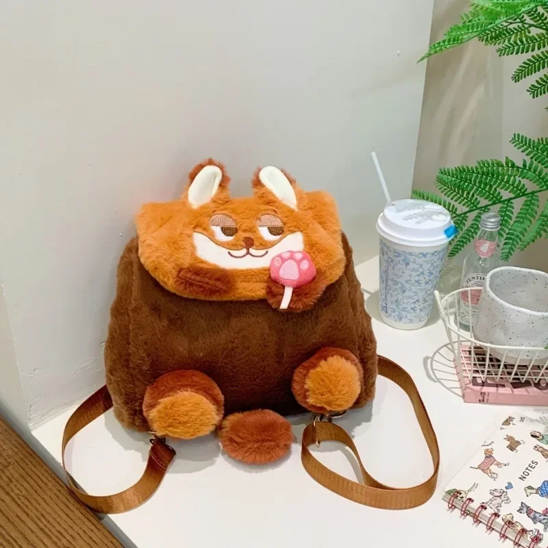 MINISO Zootopia دمية حقيبة كروسبودي لطيف الكرتون جودي نيك سعة كبيرة حقيبة ظهر رائعة حقائب ركاب هدايا الموضة غير رسمية