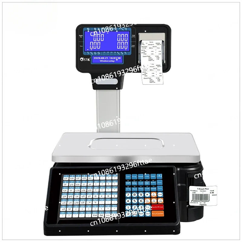 English Export Double Barcode Scale Supermarket Weighing Coding Scale Label Printing Electronic Cash Register Scale Machine