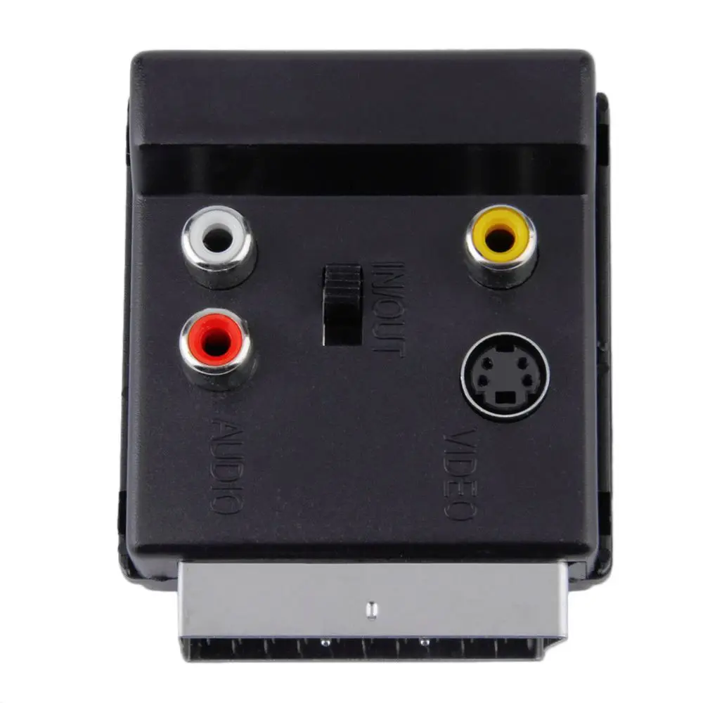 Newest Switchable Scart Male to Female S-Video 3 Audio Adapter