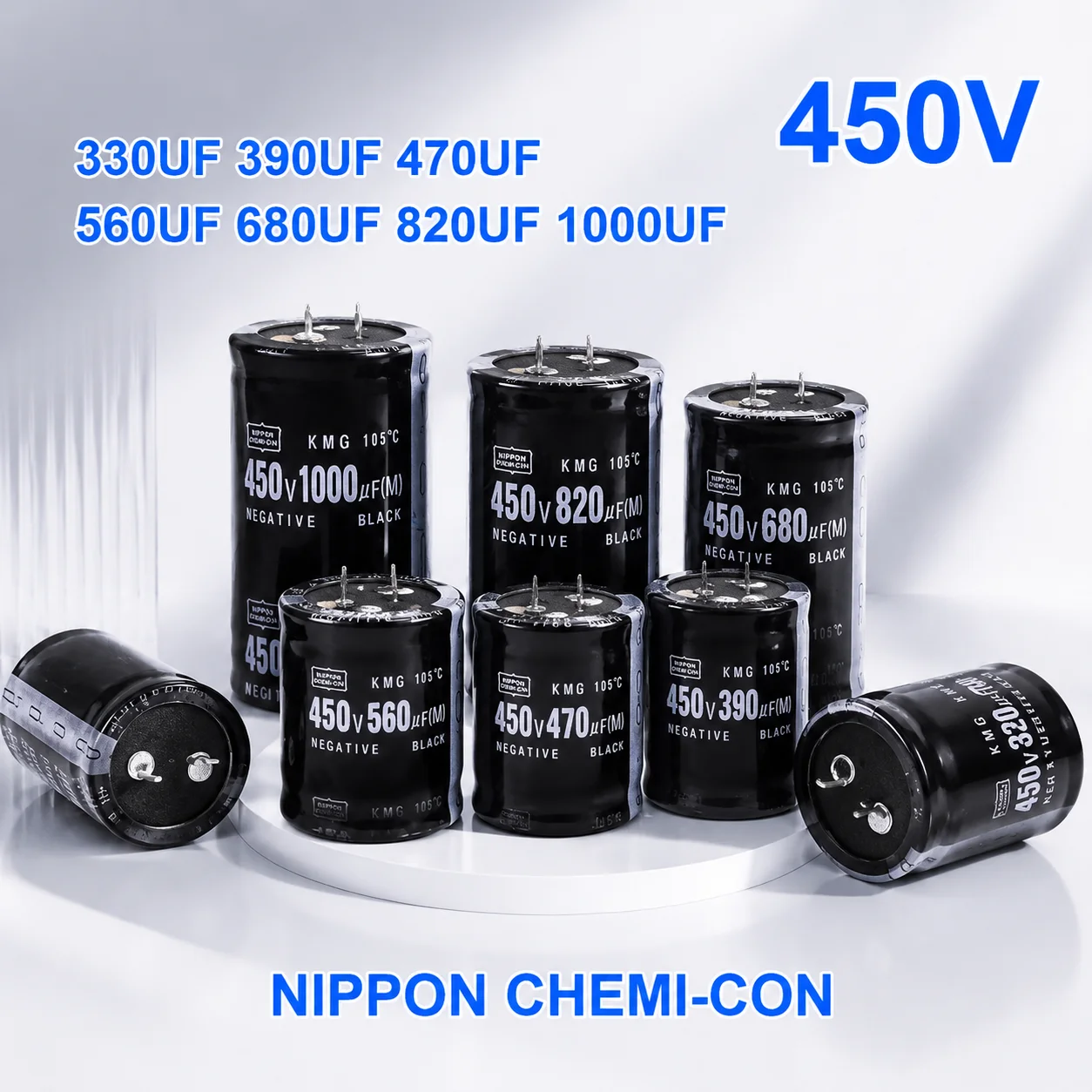 2pcs 450v330uf 470uf 680uf 30*50mm Nippon Chemi-con 450V Imported Aluminum Electrolytic Capacitor 450v 390uf 560uf 820uf 1000uf