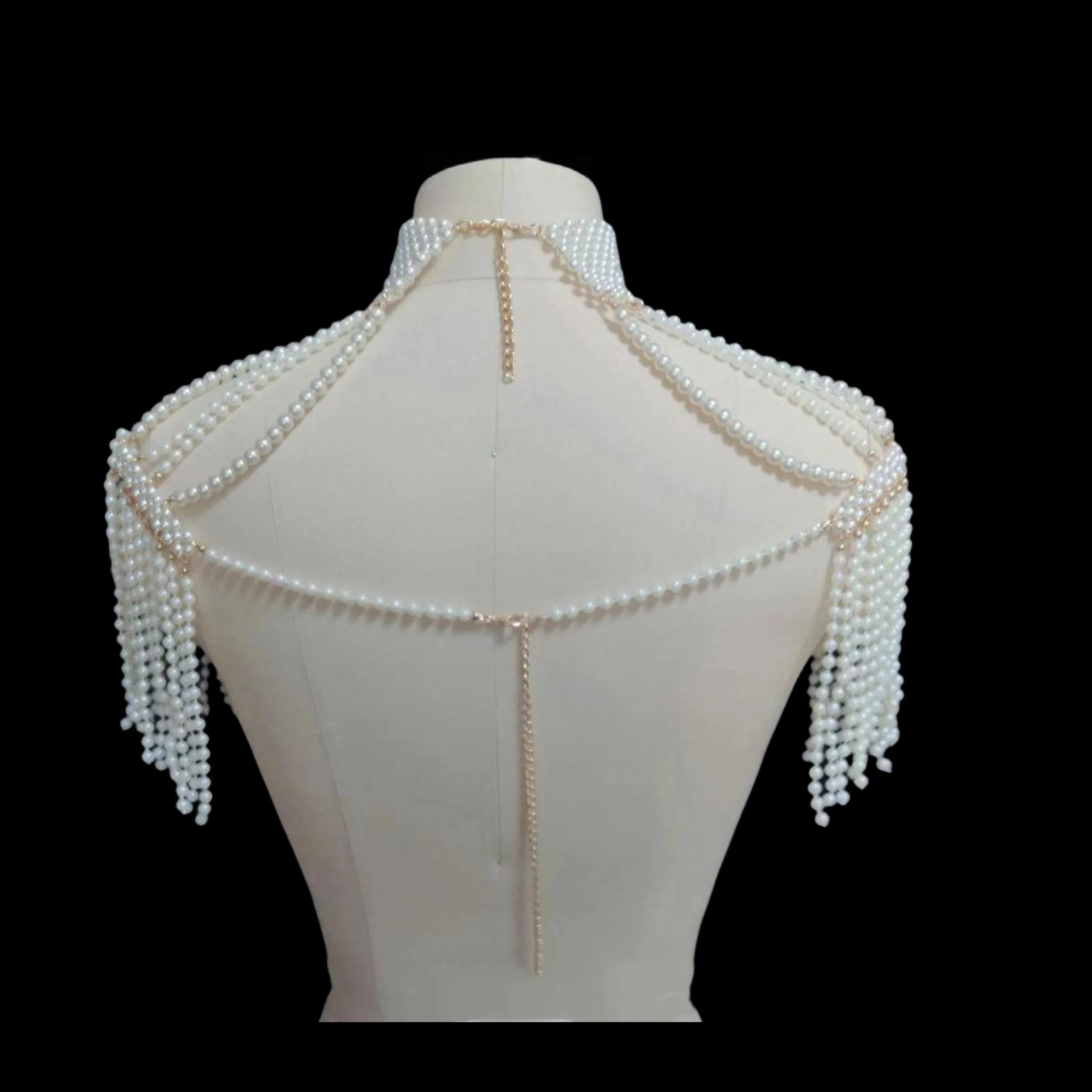 Perle sexy Perlen Kragen Schulter Körper Kette Schmuck Bikinis Taille Kette BH Körper Ketten für Frauen Taille Hain Hochzeits kleid