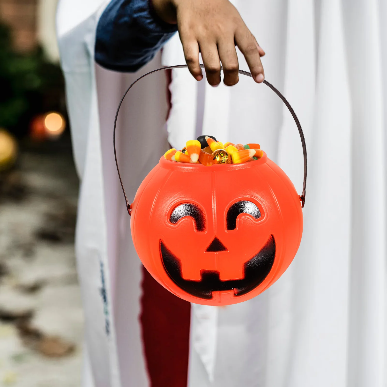 

17 Cm Pumpkin Bucket Basket LED Trick-or-treat Buckets Decorations Mother