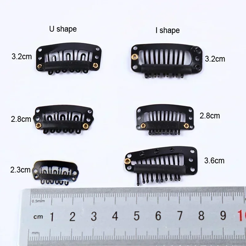 100pcs 2.3cm-3.6cm Black Brown Color Wig Clips Snap Clip For Hair Extension Wig Weft Wig PP Hairpins Large Clips Styling Tools