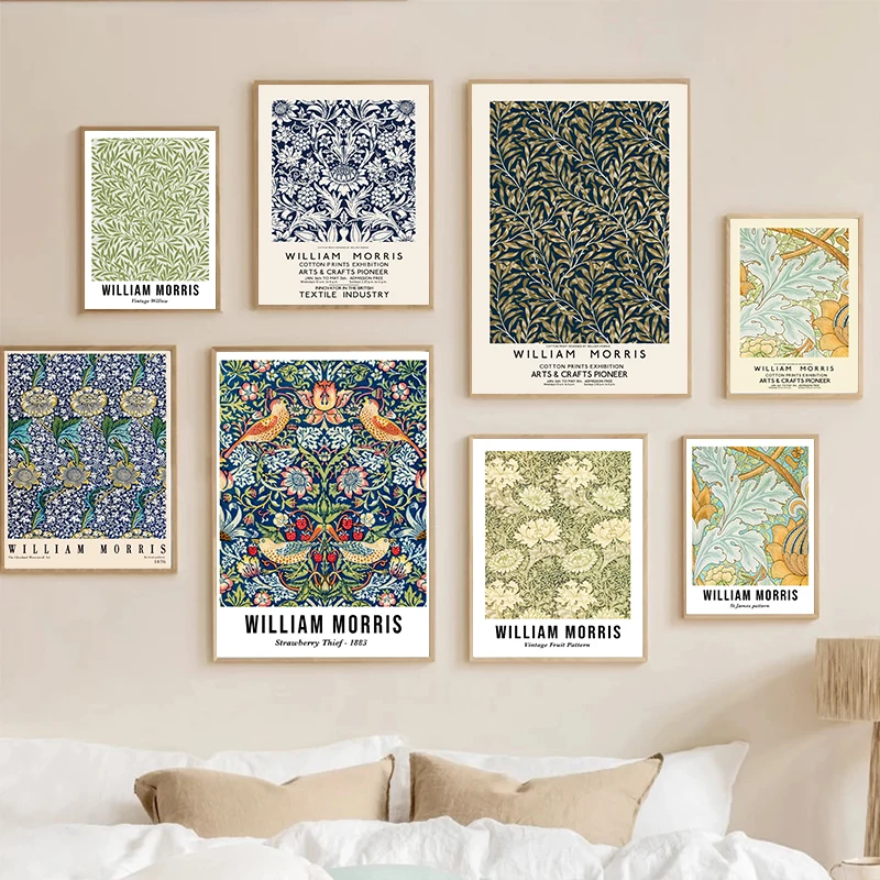 

Nordic Posters And Prints Abstract William Morris Flower Leaf Bird Wall Art Canvas Painting Wall Pictures For Living Room Decor