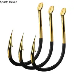 50 PCS Tungsten Steel Single Circle Fishhook 1-15# Barbed Carp Fishing Hooks Fishing Accessories