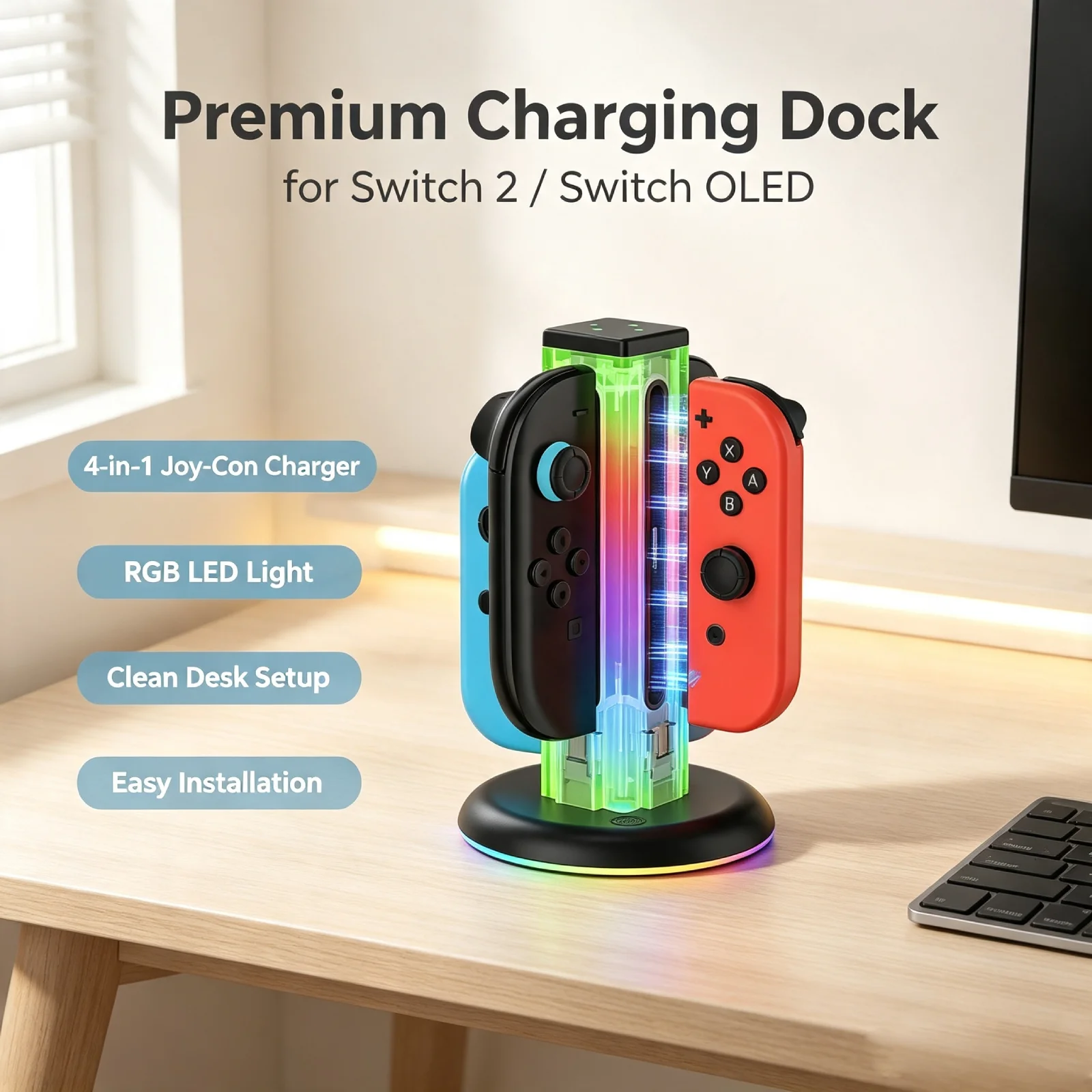 Switch 2 OLED Controller Charg - Gaming Accessories Led review and price