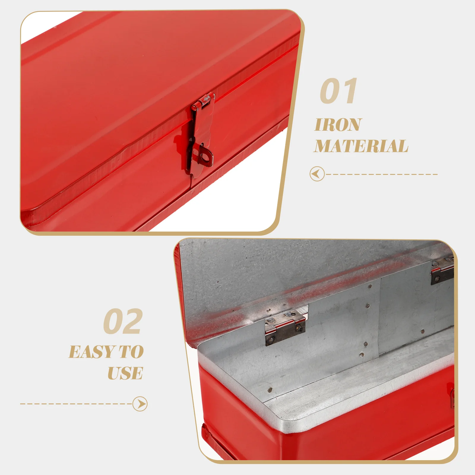 

Thickened Iron Tool Box, Heavy Duty Metal Toolbox For Car Mechanics, Large Capacity Tools Storage Container, Portable Tool