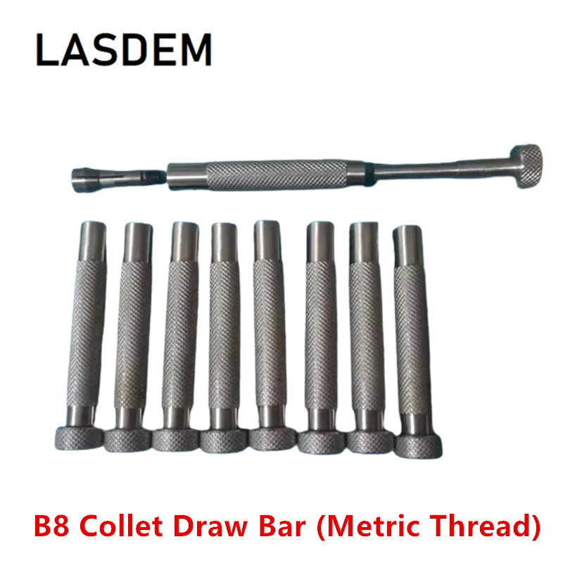 

C6104 Clock and Watch Lathe 6104 Draw Bar for B8 Chuck Clamping 8mm Metric Thread M7x0.75mm Collet Pull Rod