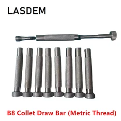 C6104 Clock and Watch Lathe 6104 Draw Bar for B8 Chuck Clamping 8mm Metric Thread M7x0.75mm Collet Pull Rod