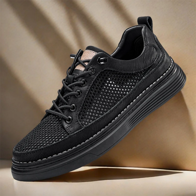 

Spring 2025 Men's White Sneakers - Couple Style, Trendy & Versatile, Lightweight Breathable & Height-Increasing