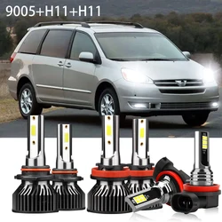 6x LED Headlight High Low Fog Light Bulbs Combo Kit 9005 H11 For Toyota Sienna 2011 2012 2013 2014 2015 2016 2017 2018 2019 2020