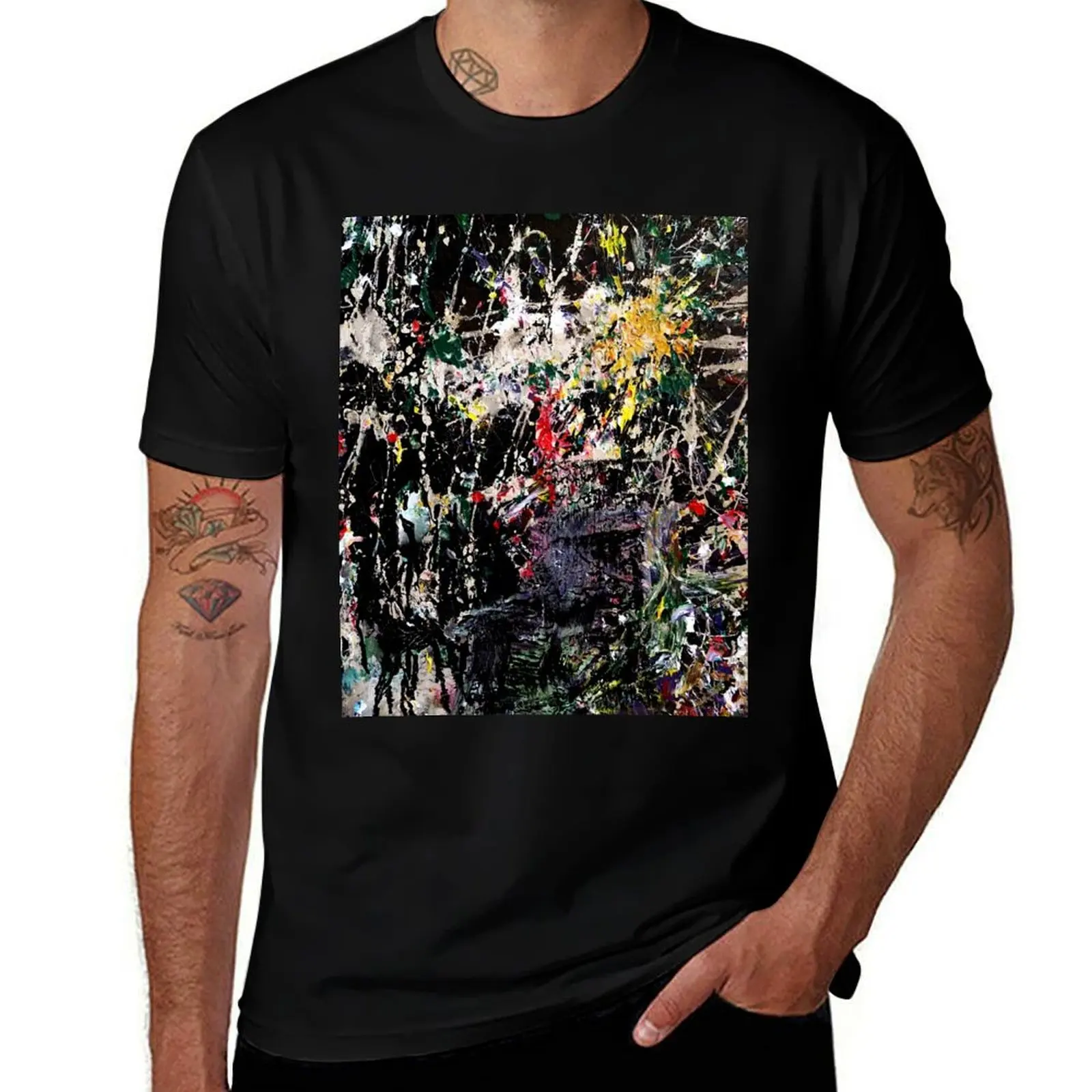 Splatter T-Shirt blacks baggy shirts Blouse vintage graphic tee mens t shirt