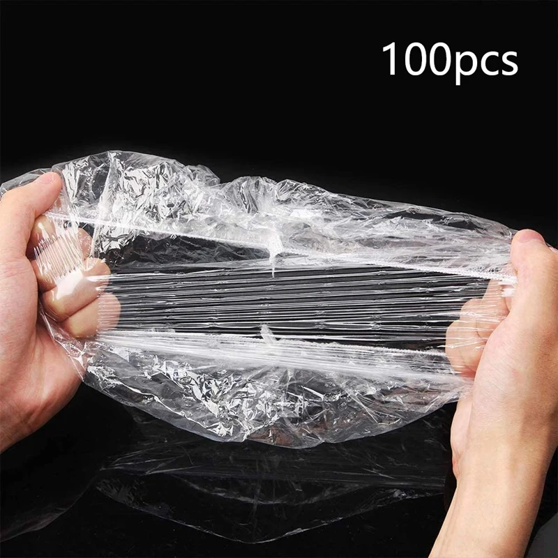 200Pcs Reusable Food Keep Fresh Storage Covers Elastic Clear Bowl Covers Dish Plastic Covers For Family Outdoor Picnic