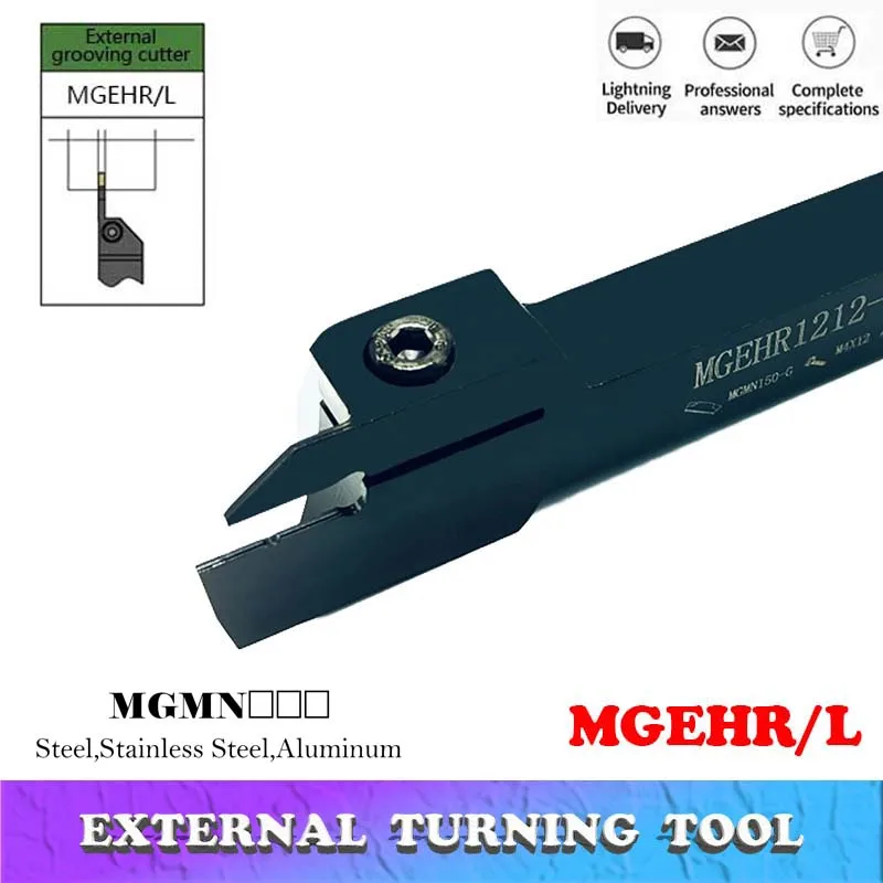 

MGEHR1212 Original External Grooving tool holder 1.5mm 2mm 2.5mm 3mm Carbide Inserts CNC lathe Turning Separation tool MGEHL1212