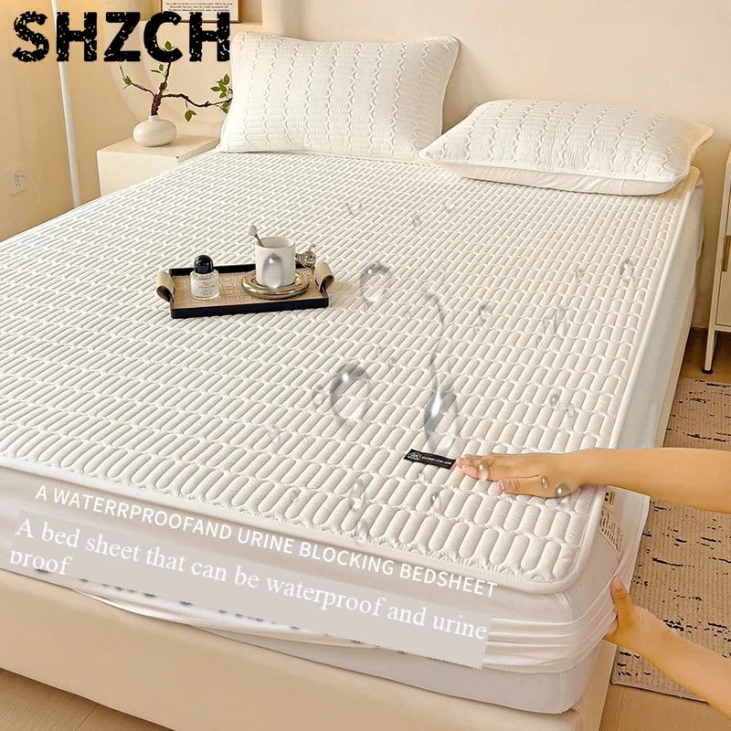 High-Quality Quilted Plaid Mattress Cover,Mattress Protector,- Antibacterial, Breathable,Comfortable for Fresh Sleep Experience