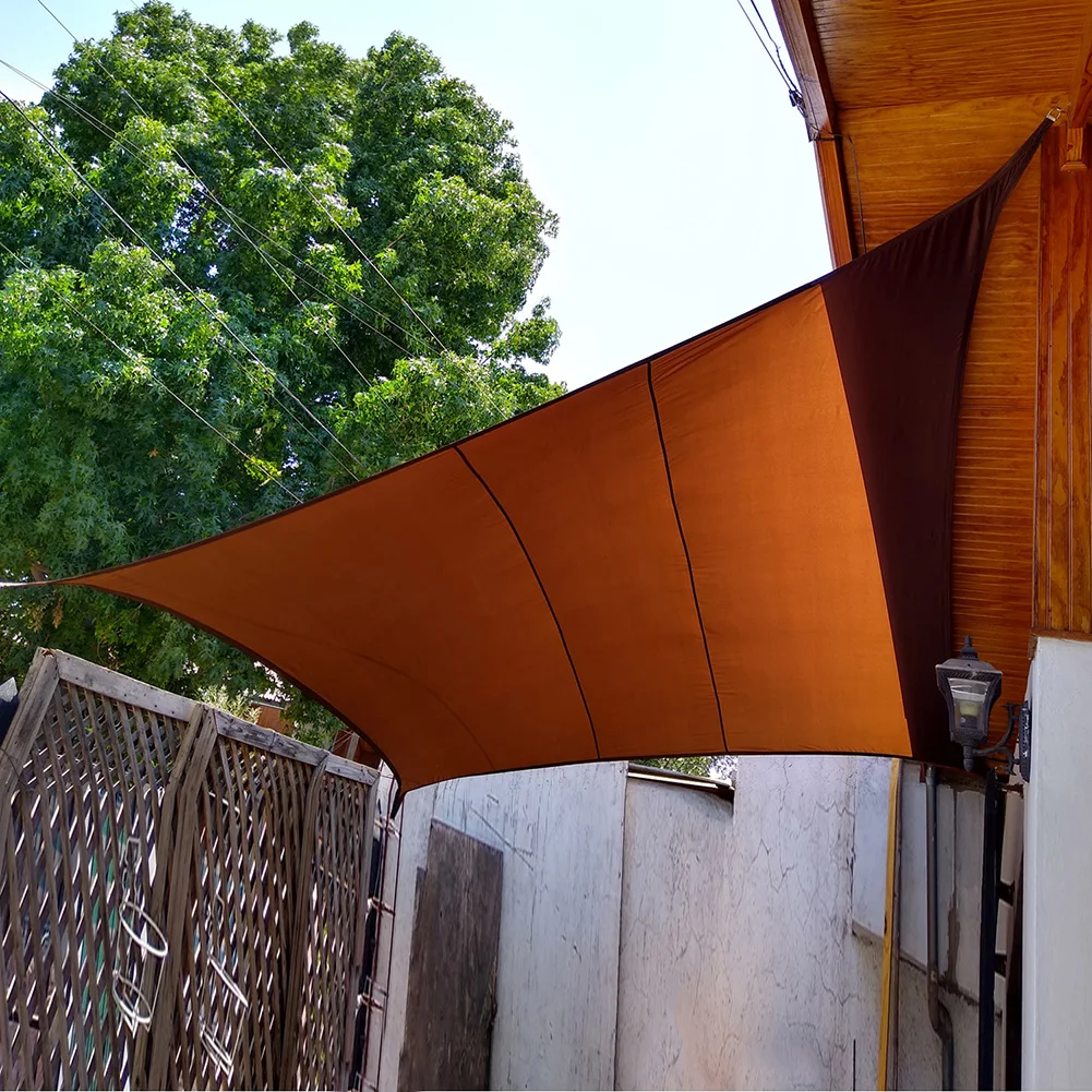 Waterproof Sun Shade Sail Canopy Brown 420D Oxford 98%UV Block Sun Shelter Outdoor Facility Activities Backyard Awning Camp Tent