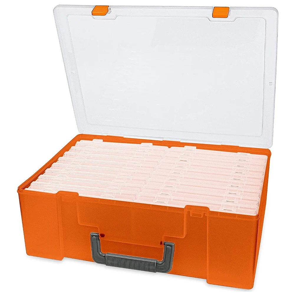 Photo Storage Box 17.5X10.5X2.5 CM,Acid-Free Photo Box Storage Box 18 Internal Photo Storage Boxes,Photo Sticker Stamp